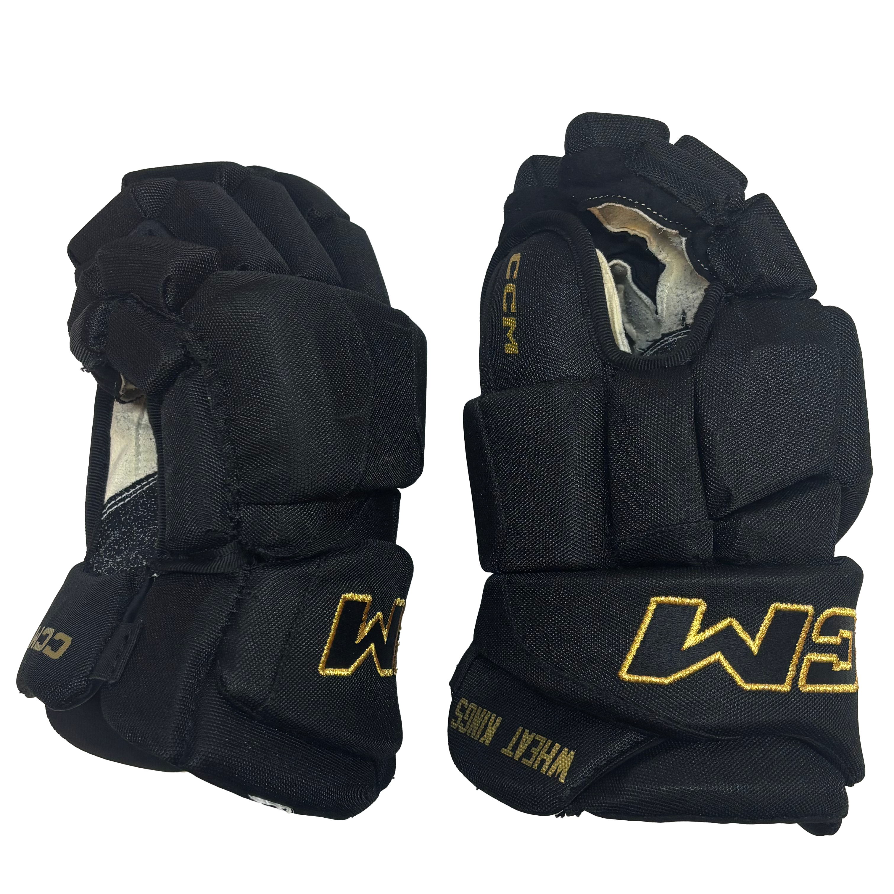 CCM HGJSPP - Used WHL Pro Stock Hockey Gloves (Black/Gold)